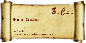 Buro Csaba névjegykártya